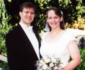 Kim and me at our wedding.
