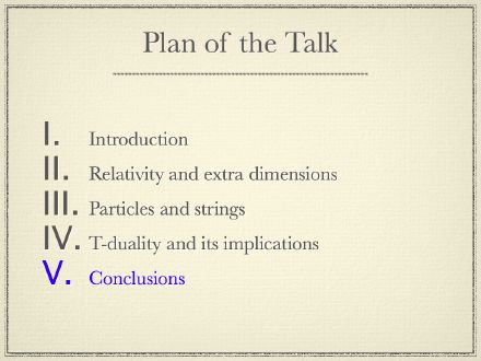 Plan of the Talk: Conclusions