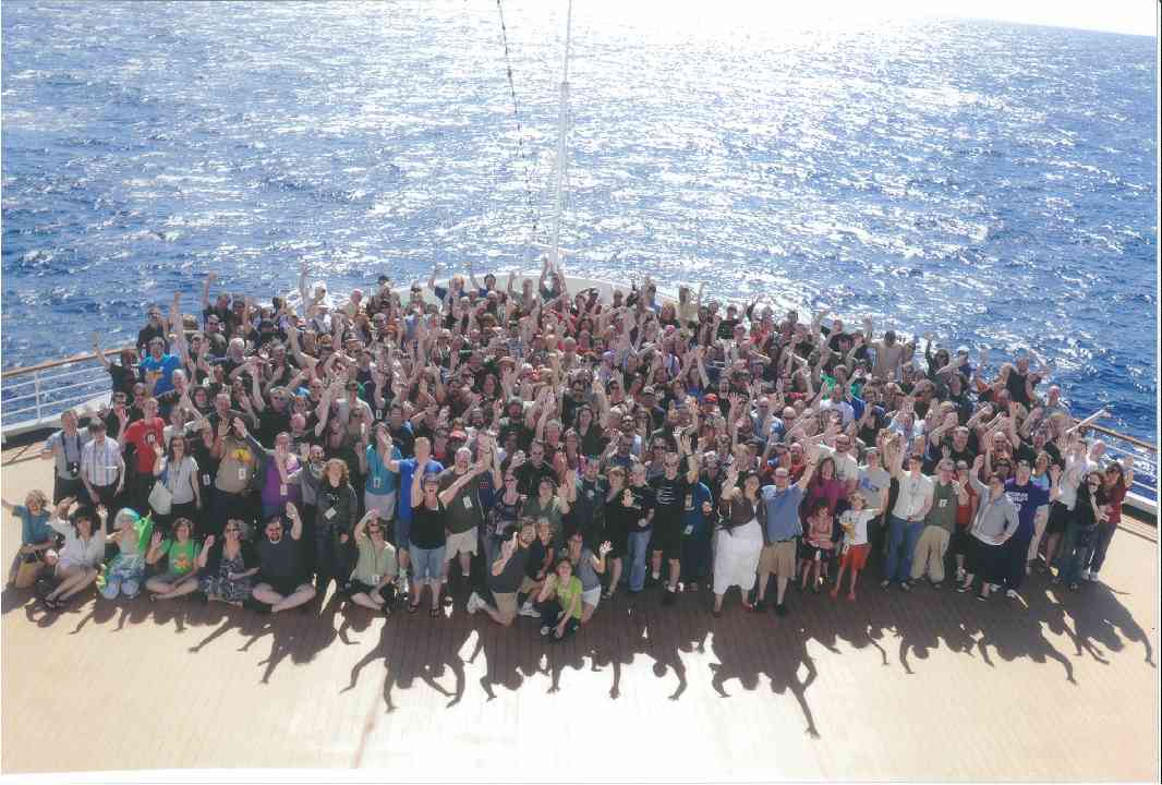 [Group photo from JoCo Cruise 1.]