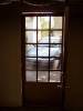 Looking out the basement door.