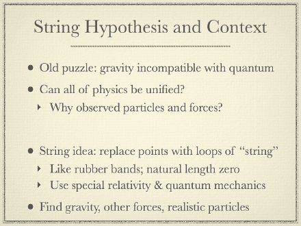 String Hypothesis and Context