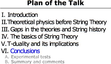 Plan of the Talk: Conclusions